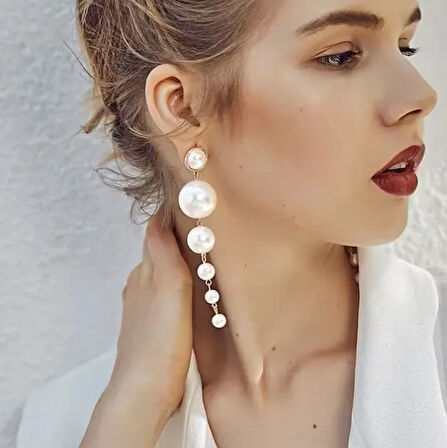  Uzun Sarkıt İnci Model Küpe