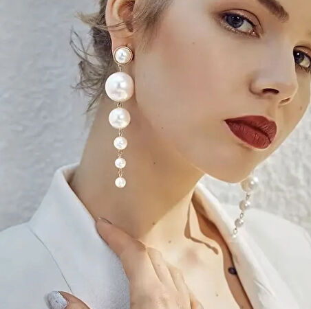  Uzun Sarkıt İnci Model Küpe