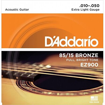 DADDARIO EZ900 AKUSTİK GİTAR TEL SETİ, 85/15 BRONZE