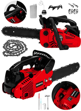 Schatz 25cc Mini Benzinli Testere Ağaç Odun Dal Budama Ve Kesme Testeresi Hızar Motoru 35cm Testere Kırmızı