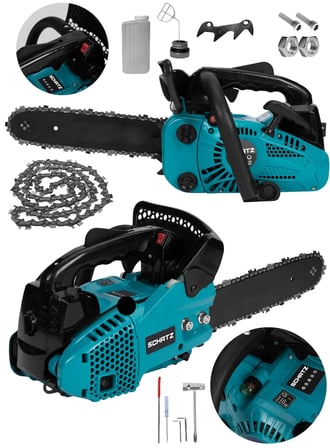 Schatz 25cc Mini Benzinli Testere Ağaç Odun Dal Budama Ve Kesme Testeresi Hızar Motoru 35cm Testere Mavi