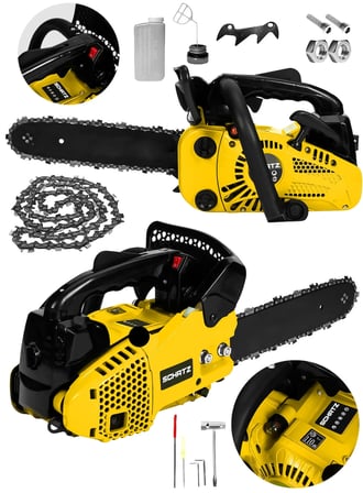Schatz 25cc Mini Benzinli Testere Ağaç Odun Dal Budama Ve Kesme Testeresi Hızar Motoru 35cm Testere Sarı