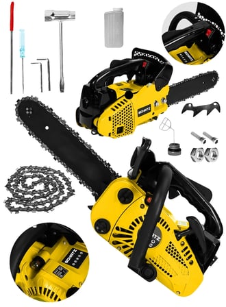Schatz 25cc Mini Benzinli Testere Ağaç Odun Dal Budama Ve Kesme Testeresi Hızar Motoru 35cm Testere Sarı