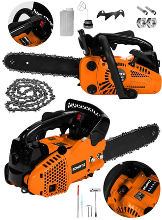 Schatz 25cc Mini Benzinli Testere Ağaç Odun Dal Budama Ve Kesme Testeresi Hızar Motoru 35cm Testere Turuncu