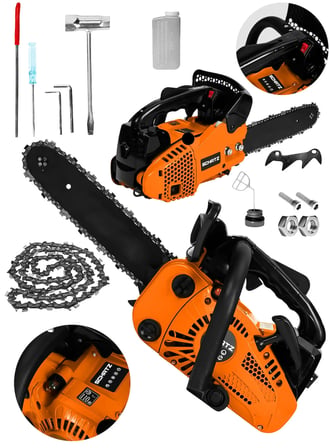 Schatz 25cc Mini Benzinli Testere Ağaç Odun Dal Budama Ve Kesme Testeresi Hızar Motoru 35cm Testere Turuncu