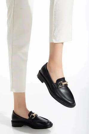Kadın Loafer Makosen Casual Tokalı Günlük Ayakkabı Şık ve rahat