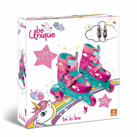Unicorn Desenli Inline 3 Tekerlekli Paten