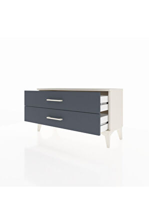 Arges Şifonyer 2 Çekmeceli 88x30x48 Aytaşı-Antrasit