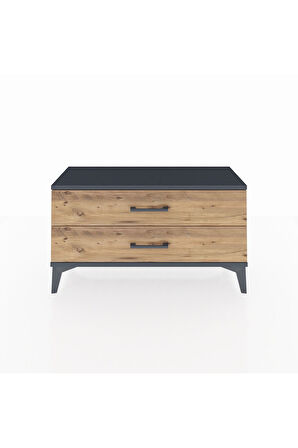 Arges Şifonyer 2 Çekmeceli 88x30x48 Antrasit-Çam