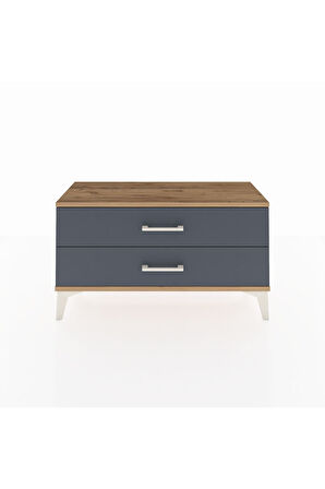 Arges Şifonyer 2 Çekmeceli 88x30x48 Çam-Antrasit