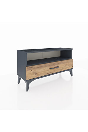 Arges Şifonyer Tek Raflı Tek Çekmeceli 88x30x48 Antrasit-Çam