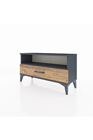 Arges Şifonyer Tek Raflı Tek Çekmeceli 88x30x48 Antrasit-Çam