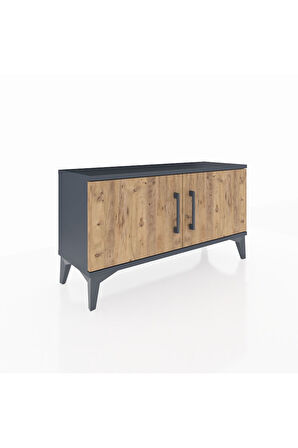Arges Şifonyer Tek Raflı 2 Kapaklı 88x30x48 Antrasit-Çam