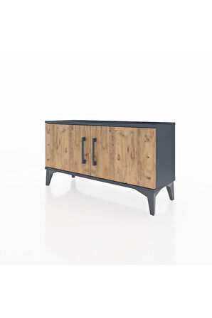 Arges Şifonyer Tek Raflı 2 Kapaklı 88x30x48 Antrasit-Çam