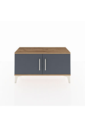 Arges Şifonyer Tek Raflı 2 Kapaklı 88x30x48 Çam-Antrasit