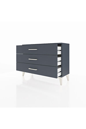 Arges Şifonyer 3 Çekmeceli 88x30x64 Antrasit-Antrasit