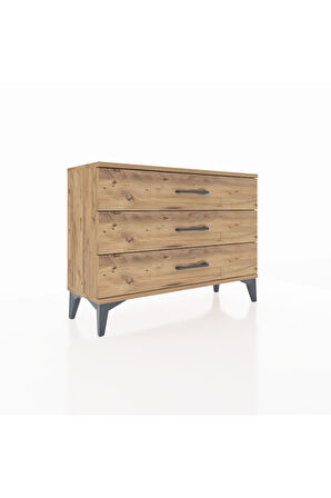 Arges Şifonyer 3 Çekmeceli 88x30x64 Çam-Çam