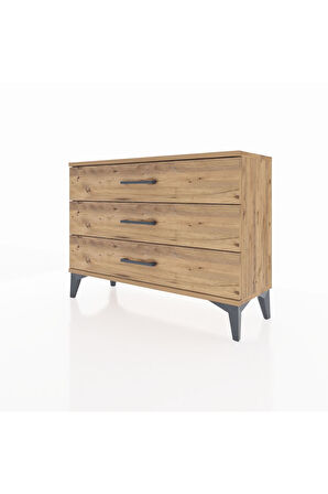 Arges Şifonyer 3 Çekmeceli 88x30x64 Çam-Çam