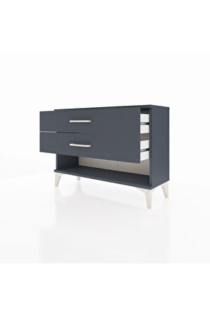 Arges Şifonyer 2 Çekmeceli 88x30x64 Antrasit-Antrasit