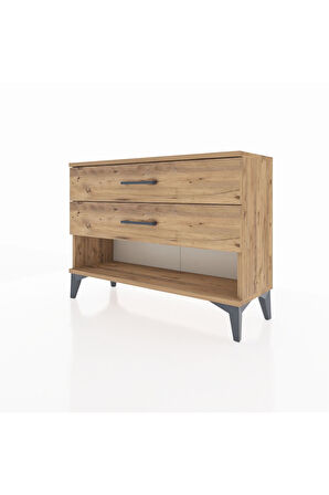 Arges Şifonyer 2 Çekmeceli 88x30x64 Çam-Çam