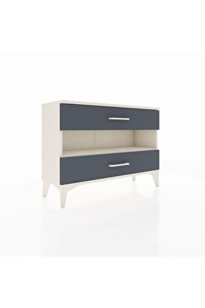 Arges Şifonyer Tek Raflı 2 Çekmeceli 88x30x64 Aytaşı-Antrasit