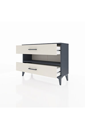 Arges Şifonyer Tek Raflı 2 Çekmeceli 88x30x64 Antrasit-Aytaşı