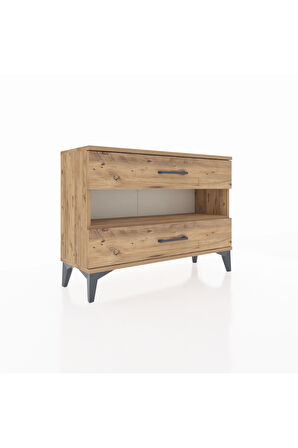 Arges Şifonyer Tek Raflı 2 Çekmeceli 88x30x64 Çam-Çam