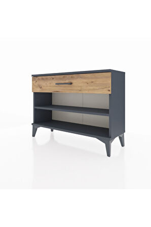 Arges Şifonyer Tek Raflı Tek Çekmeceli 88x30x64 Antrasit-Çam