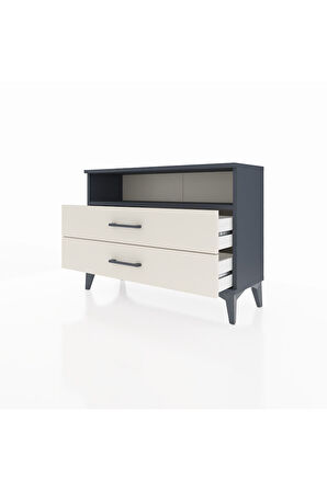 Arges Şifonyer Tek Raflı 2 Çekmeceli 88x30x64 Antrasit-Aytaşı