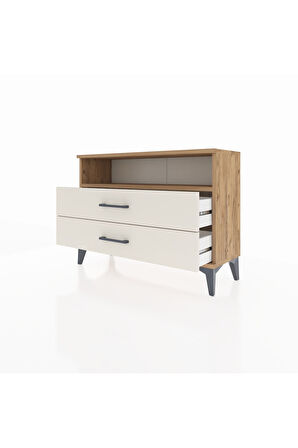 Arges Şifonyer Tek Raflı 2 Çekmeceli 88x30x64 Çam-Aytaşı