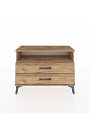 Arges Şifonyer Tek Raflı 2 Çekmeceli 88x30x64 Çam-Çam