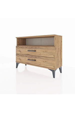 Arges Şifonyer Tek Raflı 2 Çekmeceli 88x30x64 Çam-Çam
