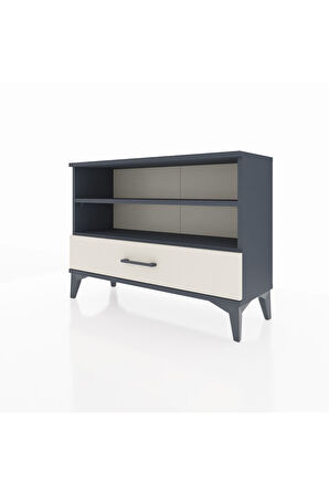 Arges Şifonyer 2 Raflı Tek Çekmeceli 88x30x64 Antrasit-Aytaşı