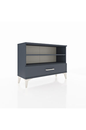 Arges Şifonyer 2 Raflı Tek Çekmeceli 88x30x64 Antrasit-Antrasit