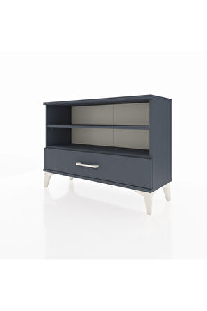 Arges Şifonyer 2 Raflı Tek Çekmeceli 88x30x64 Antrasit-Antrasit