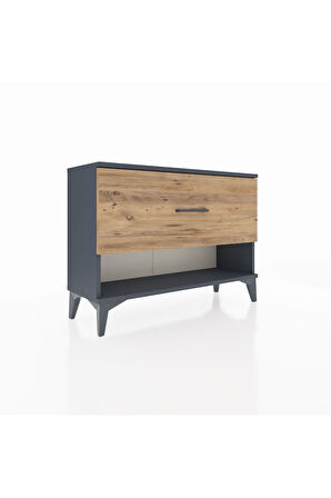 Arges Şifonyer Tek Çekmeceli 88x30x64 Antrasit-Çam