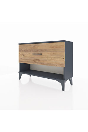 Arges Şifonyer Tek Çekmeceli 88x30x64 Antrasit-Çam