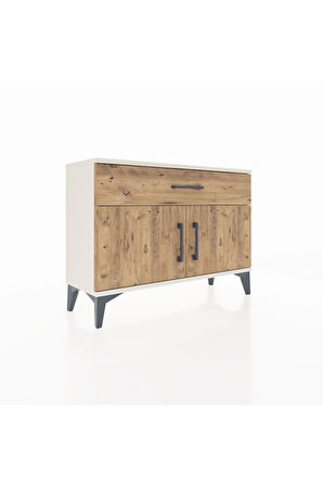 Arges Şifonyer Tek Raflı Tek Çekmeceli 2 Kapaklı 88x30x64 Aytaşı-Çam