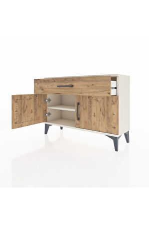 Arges Şifonyer Tek Raflı Tek Çekmeceli 2 Kapaklı 88x30x64 Aytaşı-Çam