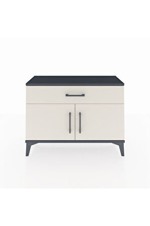 Arges Şifonyer Tek Raflı Tek Çekmeceli 2 Kapaklı 88x30x64 Antrasit-Aytaşı