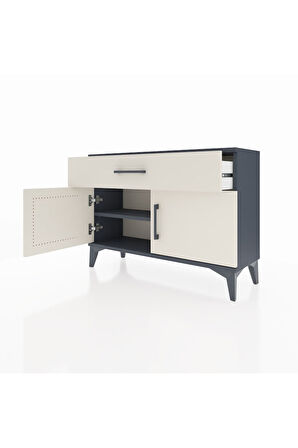 Arges Şifonyer Tek Raflı Tek Çekmeceli 2 Kapaklı 88x30x64 Antrasit-Aytaşı