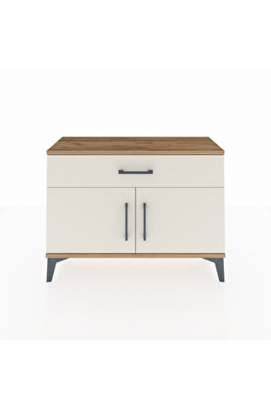 Arges Şifonyer Tek Raflı Tek Çekmeceli 2 Kapaklı 88x30x64 Çam-Aytaşı