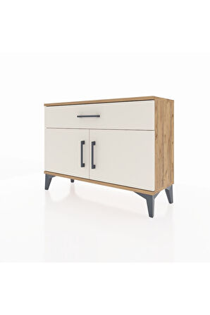 Arges Şifonyer Tek Raflı Tek Çekmeceli 2 Kapaklı 88x30x64 Çam-Aytaşı