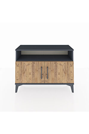 Arges Şifonyer 2 Raflı 2 Kapaklı 88x30x64 Antrasit-Çam