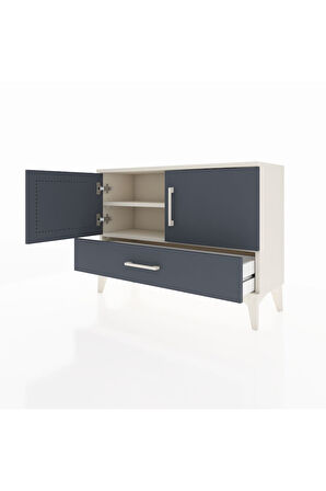 Arges Şifonyer 2 Raflı Tek Çekmeceli 2 Kapaklı 88x30x64 Aytaşı-Antrasit