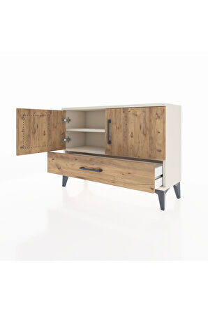 Arges Şifonyer 2 Raflı Tek Çekmeceli 2 Kapaklı 88x30x64 Aytaşı-Çam