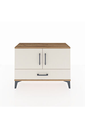 Arges Şifonyer 2 Raflı Tek Çekmeceli 2 Kapaklı 88x30x64 Çam-Aytaşı