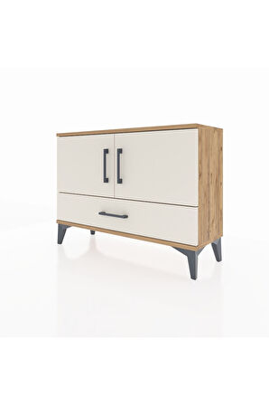 Arges Şifonyer 2 Raflı Tek Çekmeceli 2 Kapaklı 88x30x64 Çam-Aytaşı