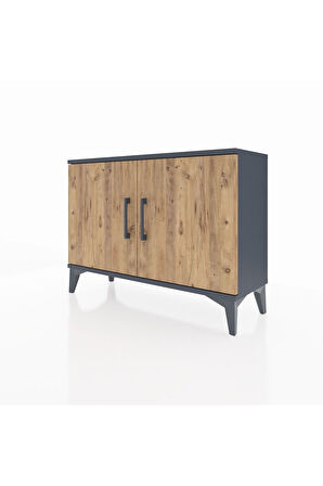 Arges Şifonyer Tek Raflı 2 Kapaklı 88x30x64 Antrasit-Çam