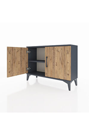 Arges Şifonyer Tek Raflı 2 Kapaklı 88x30x64 Antrasit-Çam